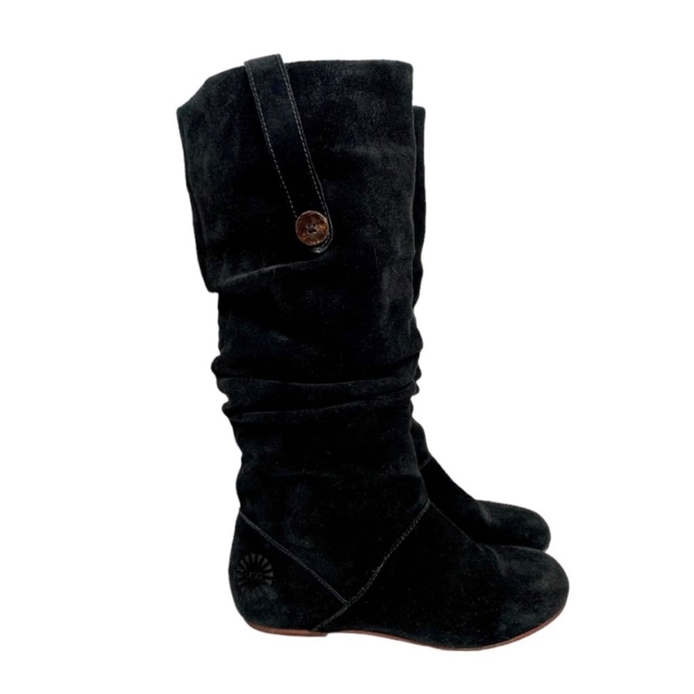Ugg Australia Women’s Black 1948 Highkoo Slouchy Suede Leather Boots- Size 7